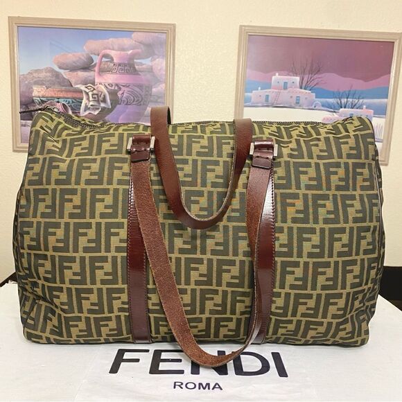 FENDI Zucca Nylon/Leather 48cm Travel Bag 🧳 - Picture 1 of 17